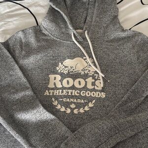 Roots Women’s Gray Hoodie with Cream Logo